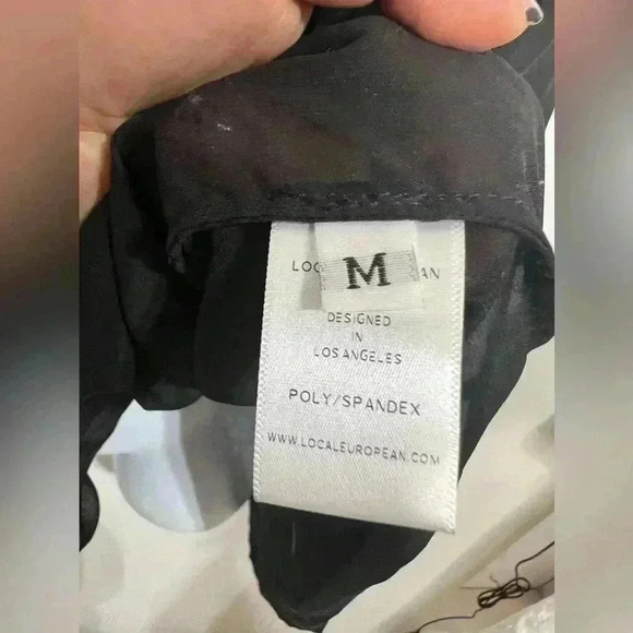 Local European Oversized Long Sleeve Sheer Button Down Blouse In Black Size S - Picture 3 of 7